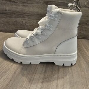 Dr. Martens Combs Boots White‎ Poly Women's Size 8